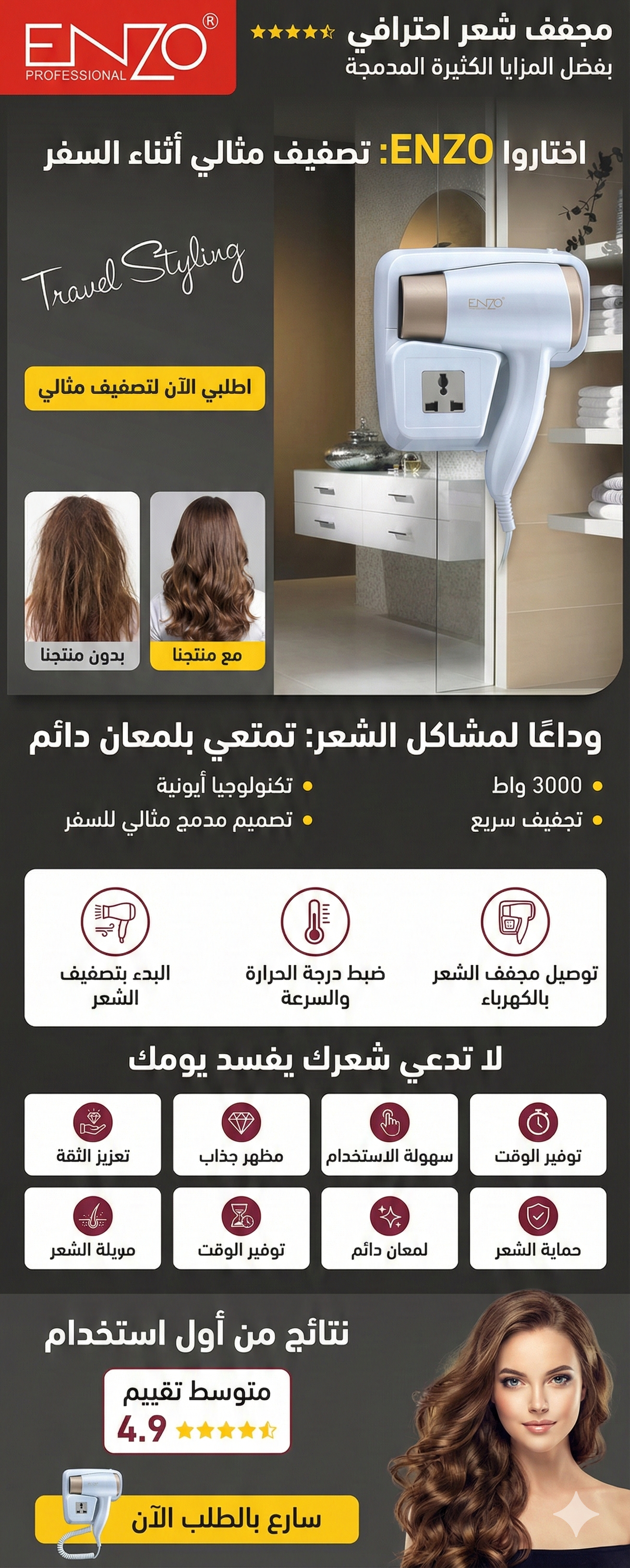 Sèchoir Enzo murale En-6622